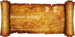 Markon Baldó névjegykártya